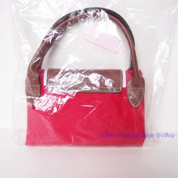 NWT LONGCHAMP Le Pliage Type M Medium Short Handle Tote GARANCE RED AUTHENTIC - Picture 7 of 11